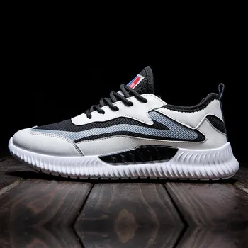 Fashion 2024 New Hot Autumn Sneakers Men Fashion Tenis Breathable Mesh Masculino Men Comfortable Adulto Lace-up Sneakers Casual Shoes 39 белый