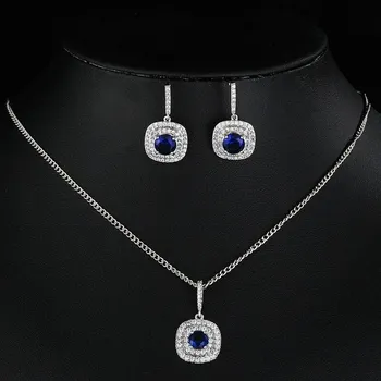 LXOEN изысканный блестящий белый цирконий модный бренд женские серьги кулон ожерелье шикарный комплект ювелирных изделий Envio Gratis