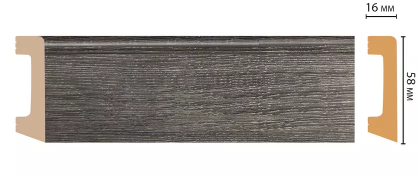 Плинтус напольный DECOMASTER D234-87ДМ (58*16*2400 мм)