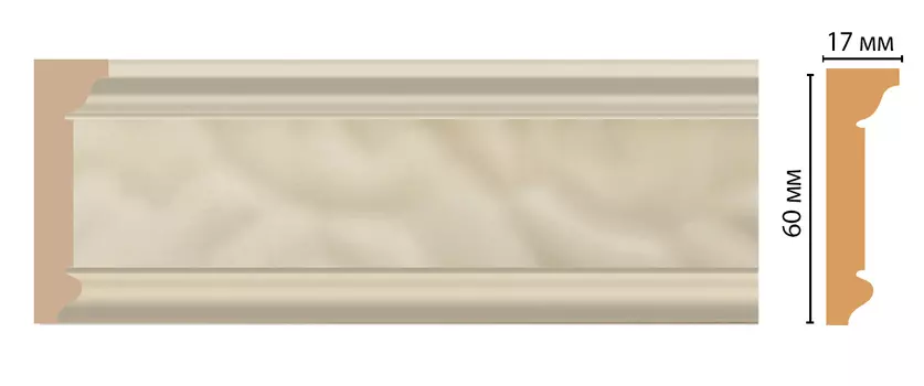 Плинтус потолочный DECOMASTER D216-61 (60*17*2400мм)
