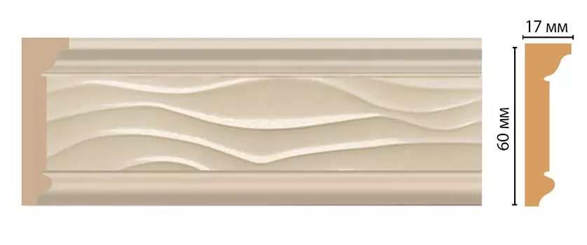 Плинтус потолочный DECOMASTER D219-61 (60*17*2400мм)