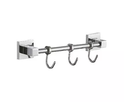 Планка с крючками для полотенец Haiba HB8615-3, хром