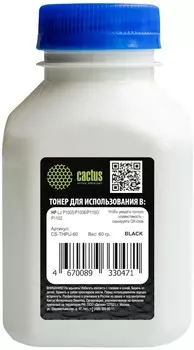 Тонер Cactus CS-THPU-60 черный флакон 60гр. для принтера HP, картриджей CB435/CE285ACF283A/CF244A (для совместимых картриджей)