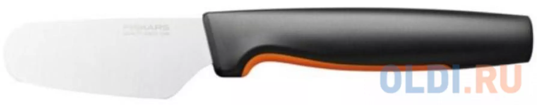 Нож кухонный Fiskars 1057546 стальной для масла/сыра лезв.80мм прямая заточка черный/оранжевый блистер