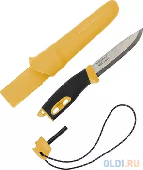 Нож Mora Companion Spark (13573) стальной разделочный лезв.104мм черный/желтый