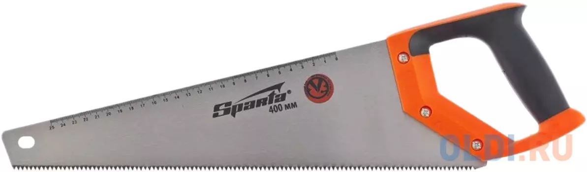Ножовка по дереву, 400 мм, 7-8 TPI, зуб-2D, каленый зуб, линейка, двухкомпонентная рукоятка// Sparta