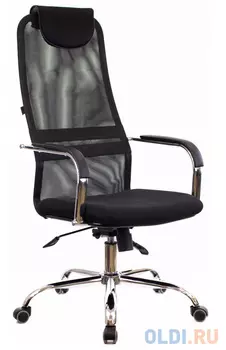 Офисное кресло Everprof EP-708 TM чёрное (Акриловая сетка, хром, ролики, ТопГан Мульти)