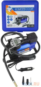 Nova Bright Компрессор АК-45, до 45 л/мин., 100 PSI, 12В, синий металлический корпус, пластиковый кейс, цифровой манометр, автостоп 36449