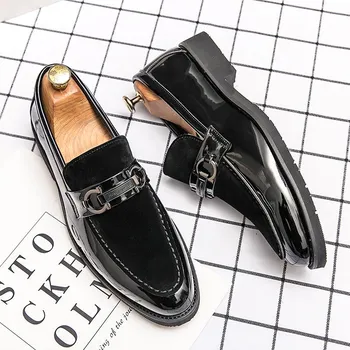 Модные новые мужские туфли ручной работы в итальянском стиле Paty Leather Wedding Designer Flats Oxford Formal Party Casual Driving Shoes for Men Loafers 6