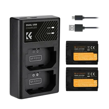 2 аккумулятора NP-FZ100 + зарядное устройство K&F Concept KF28.0016
