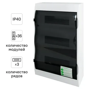 Щит распределительный навесной Systeme Electric ЩРН-П-36 36 модулей IP40 пластик