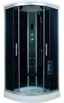 Душевая кабина «Timo» Standart T-1101 100/100 низкий поддон тонированная/чёрная-зеркальная с гидромассажем и электрикой