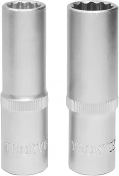 Головка торцевая Thorvik, глубокая, 12-гранная, 22мм, 1/2", высота 77мм (FS31222)