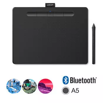 Графический планшет Wacom Intuos M Bluetooth, черный (CTL-6100WLK-N)