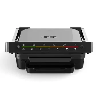 Гриль HIPER Contact Grill G1 2000Вт, серебристый/черный (HI-CGR1)