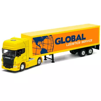 Грузовик Welly "Scania V8", желтый (68021S)