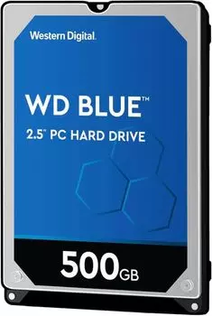 Жесткий диск (HDD) Western Digital 500Gb Blue, 2.5", 5400rpm, 128Mb, SATA3 (WD5000LPZX)