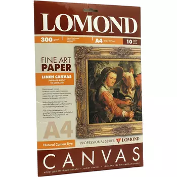 Холст A4 300 г/м, 10 листов, односторонняя, Lomond 0908411 для струйной печати