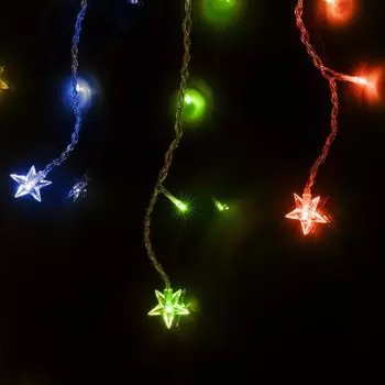 Гирлянда SHLIGHTS DICLD-100M-C светодиодная бахрома, ламп: 100шт., 1.7м x 0.5м, режимов: 8, от сети, разноцветный (4690601047199)