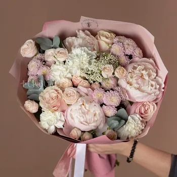 Авторский букет «Blush Pink» M