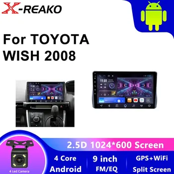 Беспроводной CarPlay Andorid Автомагнитола Для Toyota Wish 2008 AI Voice Мультимедиа GPS 2din Автомагнитола 4 core 1GB+32GB carplay