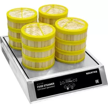 Пароварка настольная с круглыми деревянными корзинами Kocateq ES4WR