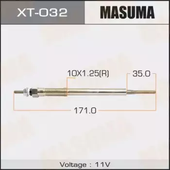 Свеча накаливания MASUMA XT032 Toyota Avensis/Hiace/Corolla/Previa/RAV4/Land Cruiser 2.0/3.0D 99>
