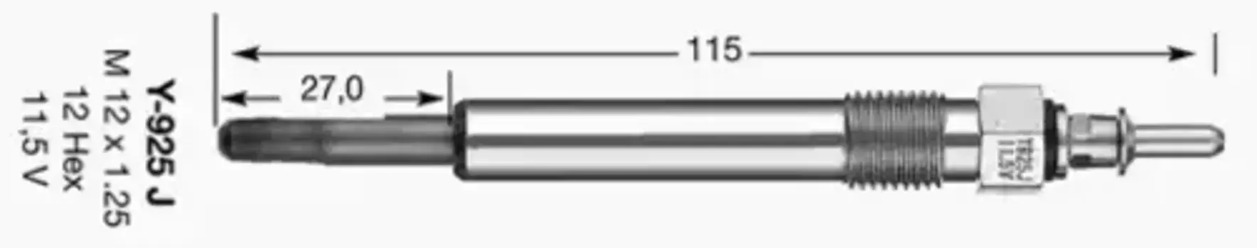 Свеча накаливания NGK 6848 MB W202/W210/W124/W140 1.8-3.0D/TD/CDi <01