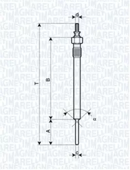 Свеча накаливания MAGNETI MARELLI 062900066304 KIA Sorento 2.5Di 02>