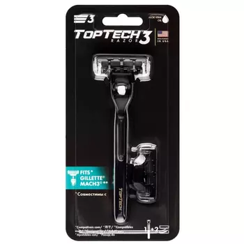 Бритва мужская Toptech global PRO 3 1 станок + 2 кассеты