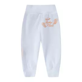 Брюки Lucky Child из велюра Ангелочки белые