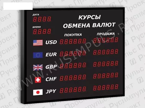 Офисные табло курсов валют РусИмпульс