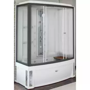 Душевой бокс Radomir Элис 168x85 левый черный стекло прозрачное