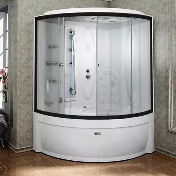Душевой бокс Radomir Вирсавия 170х125 L профиль черный стекло прозрачное