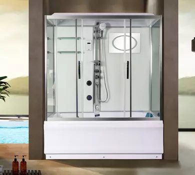 Душевой бокс WeltWasser WW500 Emmer 150х85 10000003925 с гидромассажем, профиль хром, стекло прозрачное