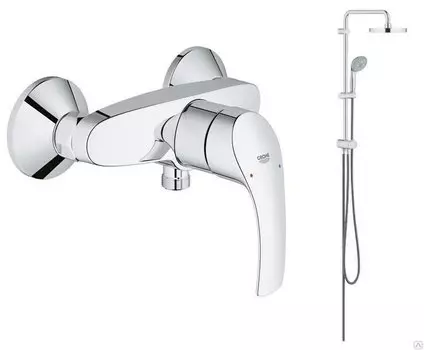 Душевая стойка Grohe Eurosmart New 124410 со смесителем, хром