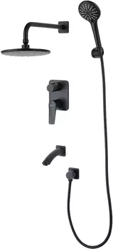 Душевой комплект Lemark Bronx LM3722BL, черный