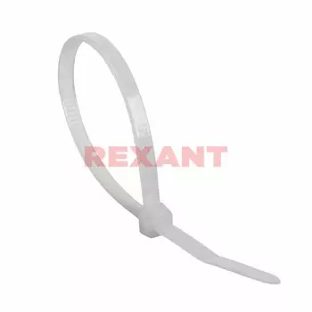 Стяжка Rexant, 4 мм x 150 мм, 100 шт., белый (07-0159)
