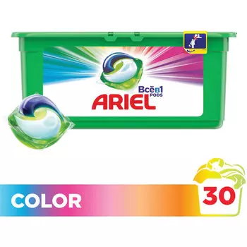 Стиральный порошок Ariel Color, автомат, 810г, в капсулах 30 шт. по 27 г (605905 / 1001920 )