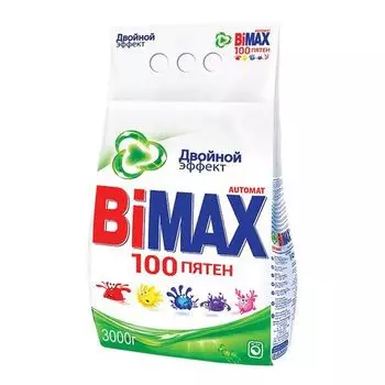 Стиральный порошок BIMAX "100 пятен", для белого белья, 3кг, автомат (502-1)