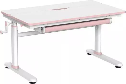 Стол детский Cactus CS-KD01-PK, МДФ/металл, белый/розовый (CS-KD01-PK)