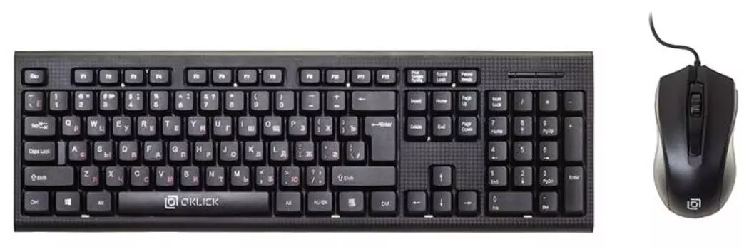 Комплект мыши и клавиатуры Oklick 621M IRU черный USB