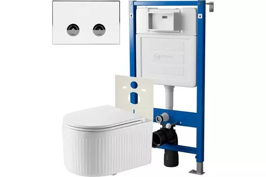 Комплект инсталляции Point PN48323WC (Элемент П PN45121 +Клавиша бел/хром PN44071WC +Унитаз Деметра PN41121)