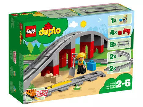 Конструктор LEGO Duplo Железнодорожный мост и рельсы (10872)