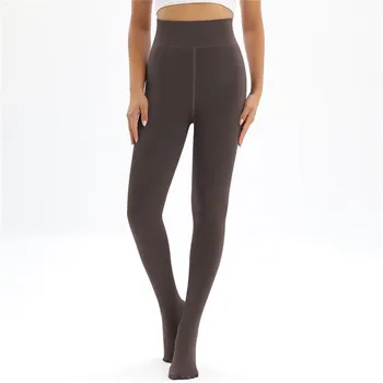 Леггинсы Nessaj Winter Plus Velvet, женские, с высокой талией, теплые, женские, эластичные, тонкие, термоштаны one size хаки