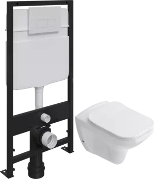 Комплект Унитаз подвесной STWORKI Дублин SETK3504-0605 с микролифтом + Система инсталляции для унитазов EWRIKA ProLT 0026-2020 с белой кнопкой смыва 0042
