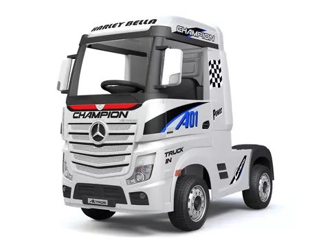 Детский электромобиль Barty Mercedes-Benz Actros, лицензия, белый, свет и звук