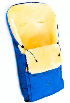 Детский меховой конверт из натуральной овчинки – Baby Classic Blue