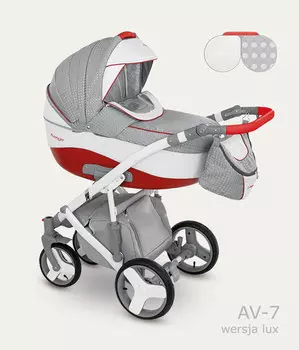 Детская коляска Camarelo Avenger Lux 2 в 1, красно-серая