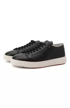 Кожаные кеды Cleanic Santoni